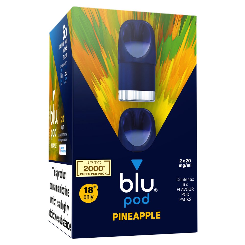 Pineapple blu Bar Prefilled Pods 20mg | 6 Pack Bundle