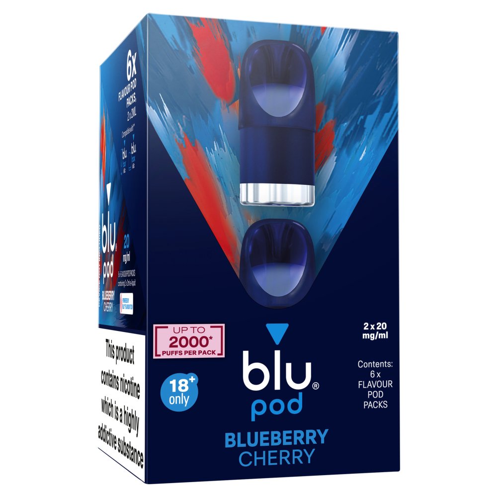 Blueberry Cherry blu Bar Prefilled Pods 20mg | 6 Pack Bundle