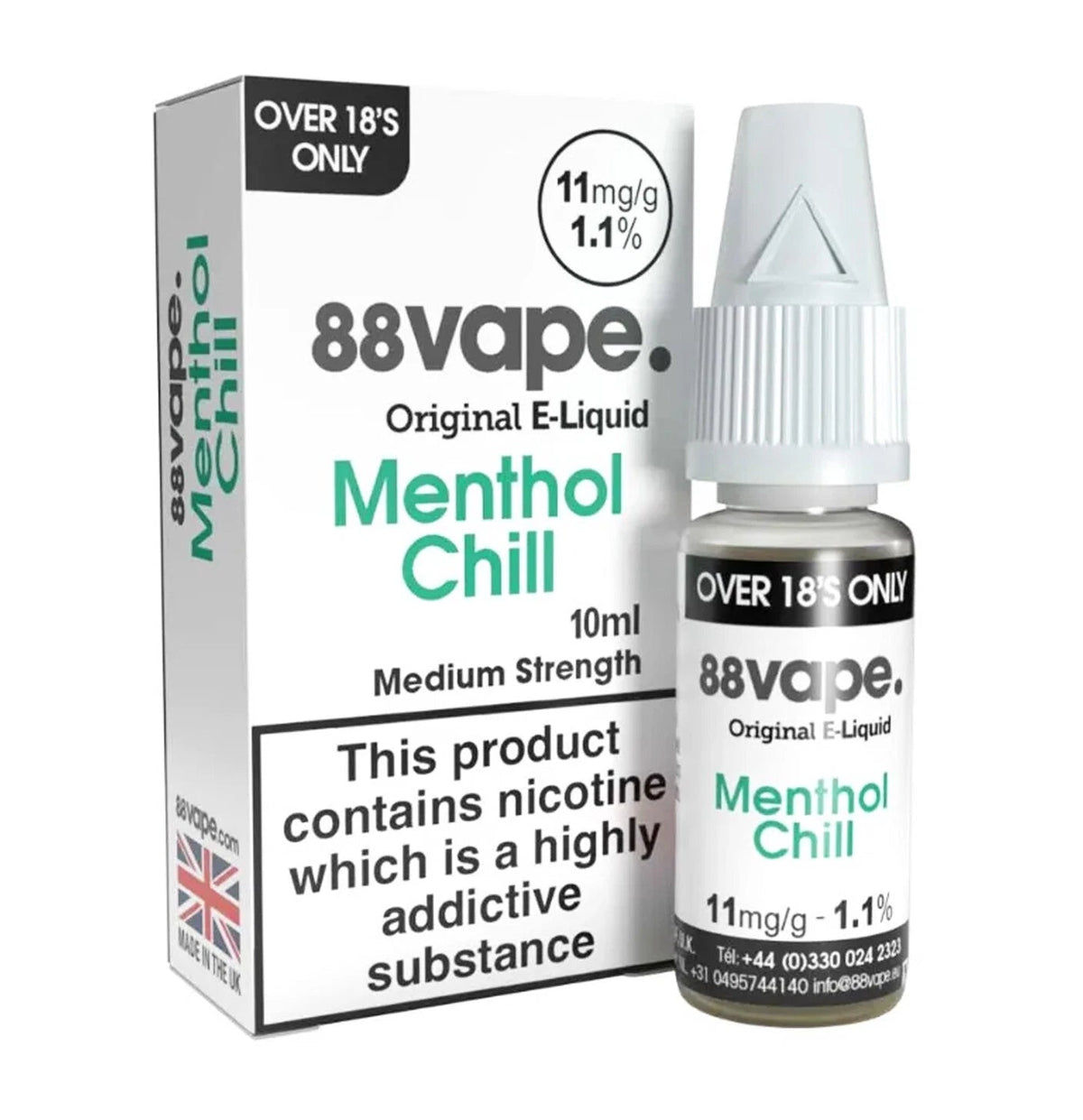 88vape Original Menthol Chill E-Liquid - VAPOURS CLUB