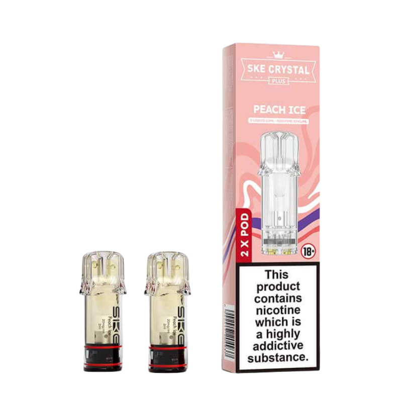 Peach Ice SKE Crystal Plus Prefilled Vape Pods 20mg - 2PK