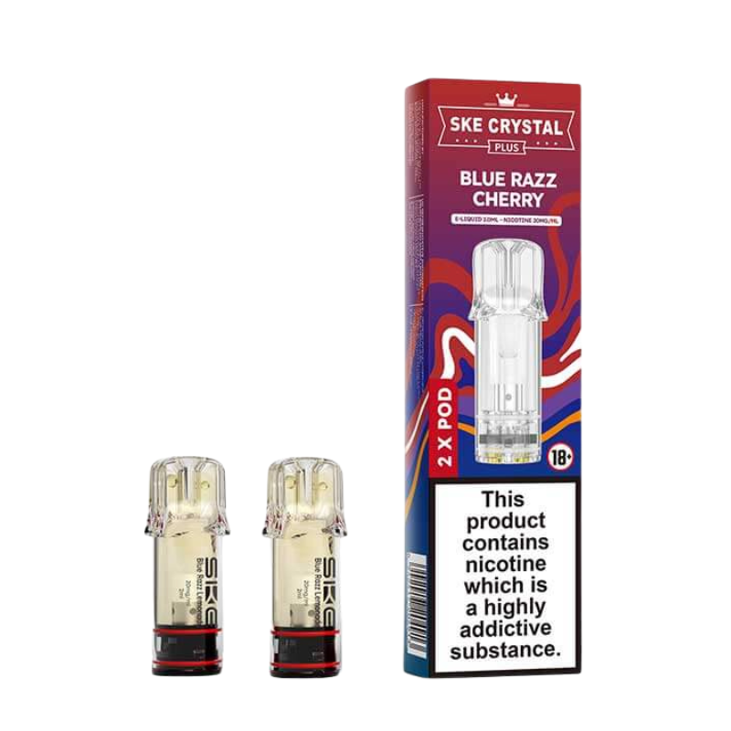 Blue Razz Cherry SKE Crystal Plus Prefilled Vape Pods 20mg - 2PK