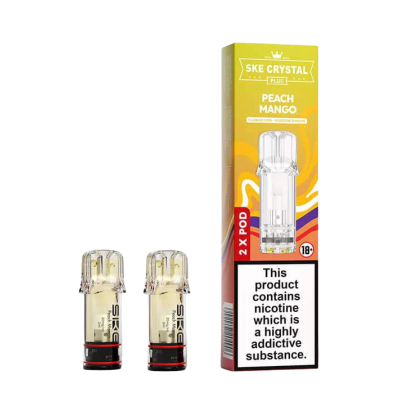 Peach Mango SKE Crystal Plus Prefilled Vape Pods 20mg - 2PK