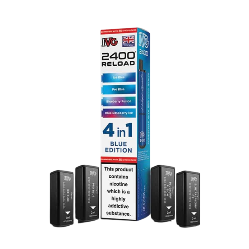 Blue Edition IVG 2400 Reload Prefilled Vape Pods 20mg - 4PK