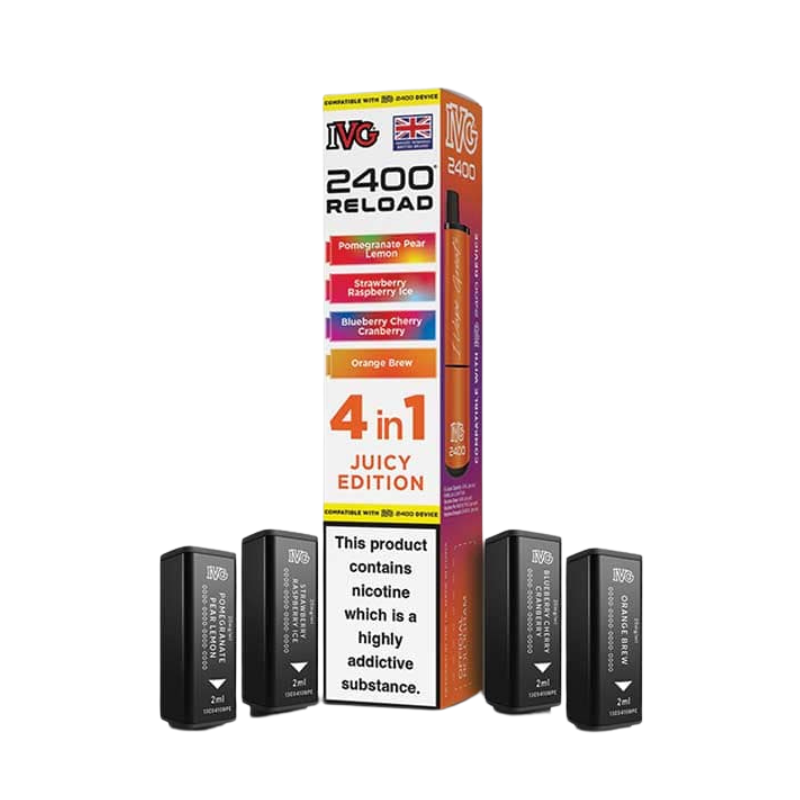 Juicy Edition IVG 2400 Reload Prefilled Vape Pods 20mg - 4PK