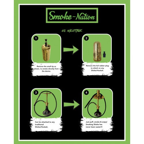 Smoke Nation E-Shisha Hookah Head | Grape Mint | 30,000 Puffs | 0% Nicotine