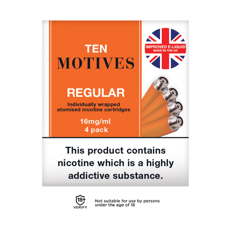 Ten Motives Regular Tobacco E-Cigarette Refills | 11mg, 16mg & 20mg