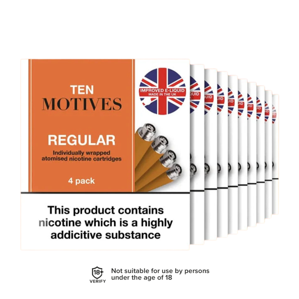 Ten Motives Regular Tobacco Cartomiser Refills – 10 Pack