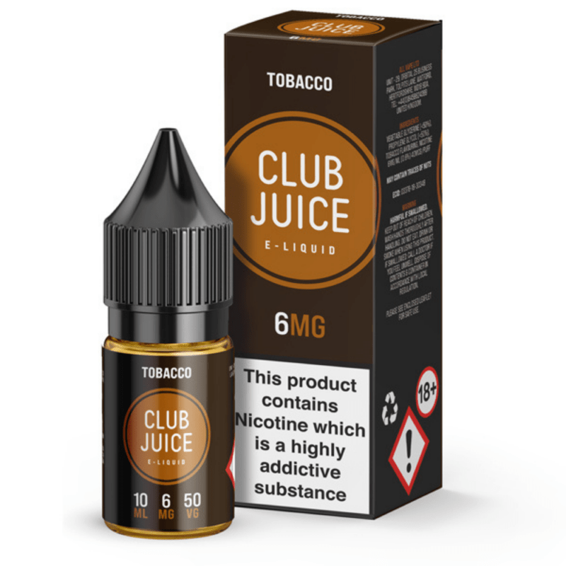 Club Juice Tobacco E-Liquid | 3mg, 6mg, 12mg & 18mg - VAPOURS CLUB