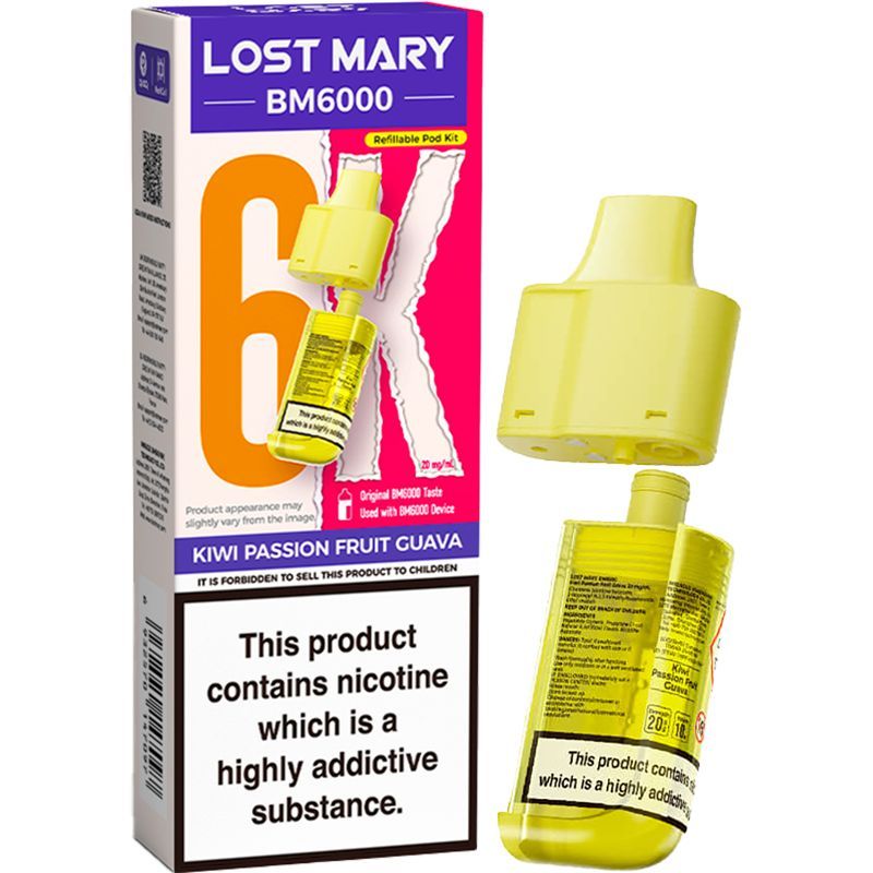 Kiwi Passion Fruit Guava Lost Mary BM6000 Refill Pod