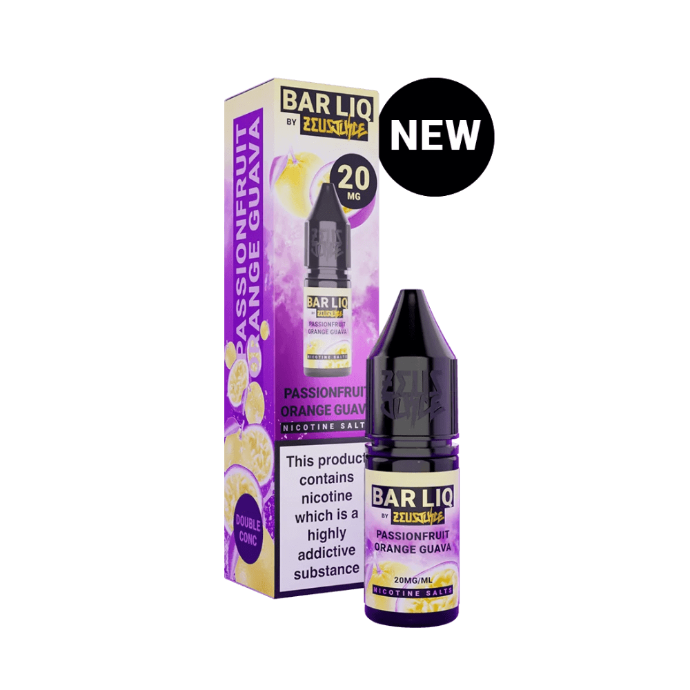Passionfruit Orange Guava BAR LIQ Zeus Juice Nic Salts E-Liquid - VAPOURS CLUB