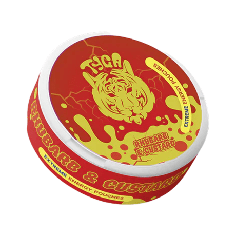 Rhubarb & Custard 100mg Tyga Caffeine Pouches - 20 Pouches - PRONTO VAPES