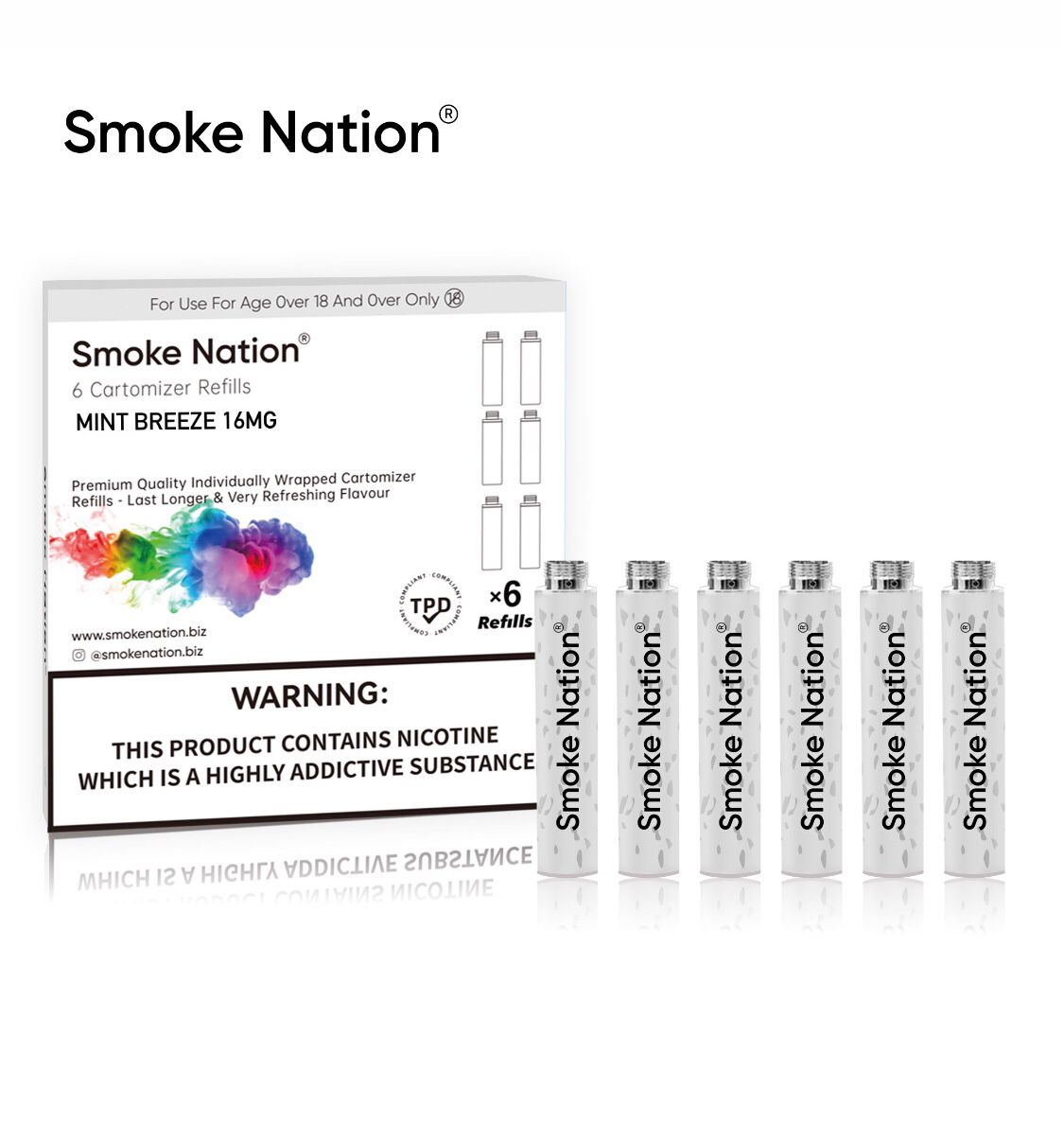 Smoke Nation Mint Breeze Cartomiser Refills – Ten Motives Compatible - VAPOURS CLUB