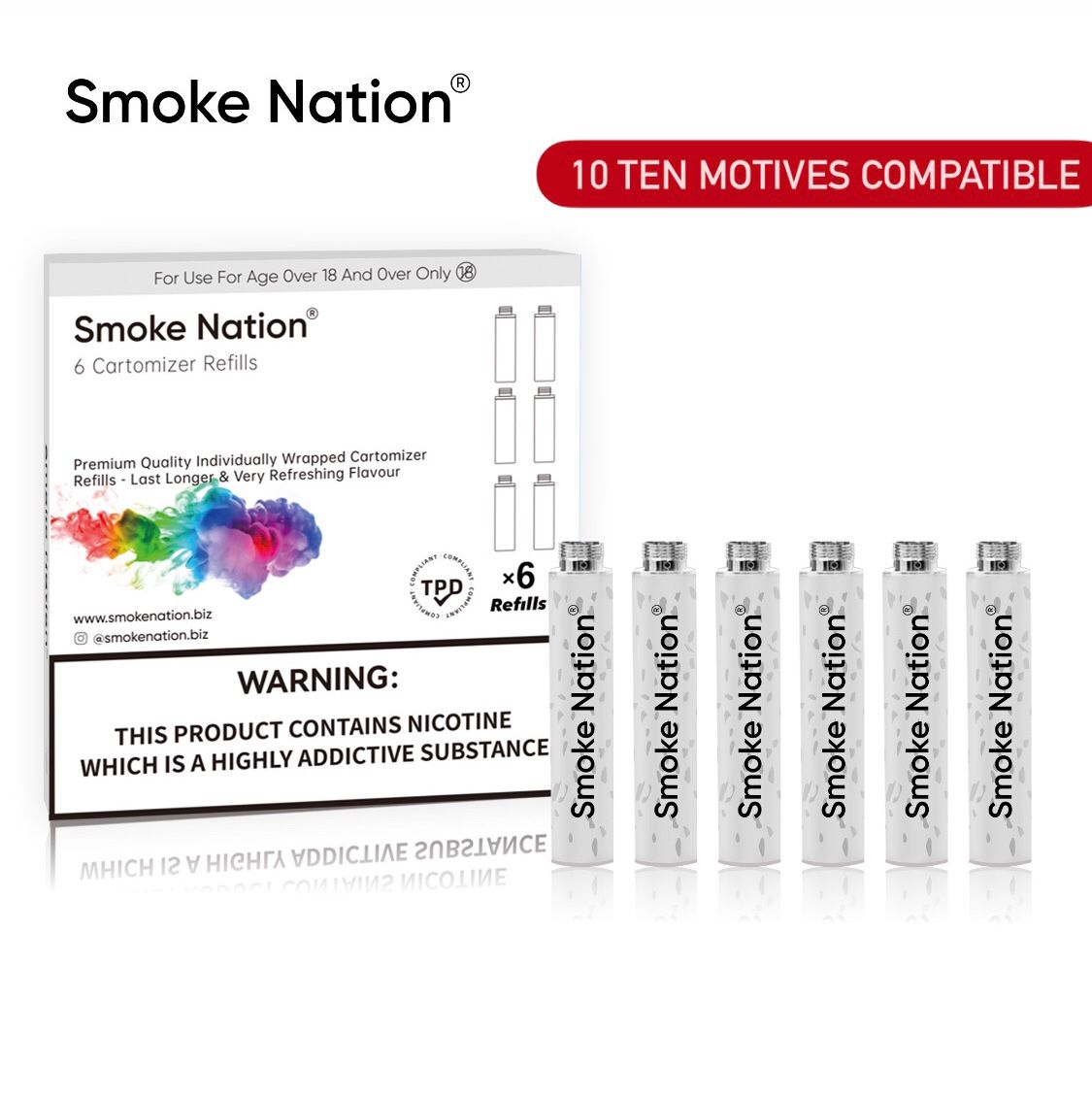 Smoke Nation Raw Menthol Cartomiser Refills – Ten Motives Compatible - VAPOURS CLUB