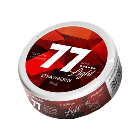 Strawberry 77 Slim Nicotine Snus Pouches 8mg - 20 Pouches - PRONTO VAPES