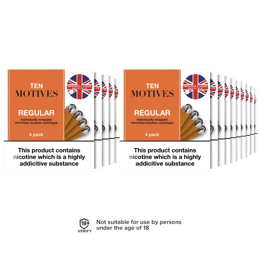 Ten Motives Regular Tobacco Cartomiser Refills – 20 Pack - VAPOURS CLUB