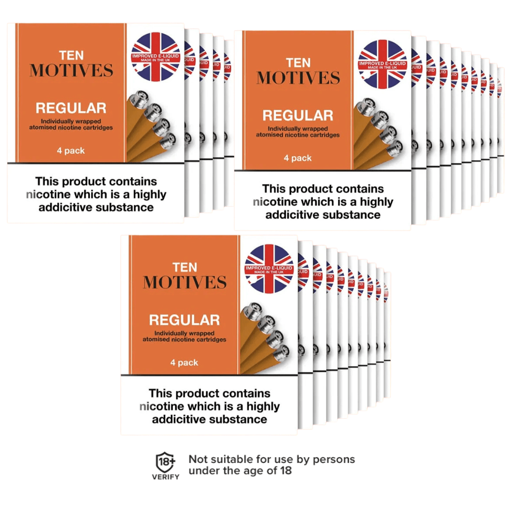 Ten Motives Regular Tobacco Cartomiser Refills – 30 Pack - VAPOURS CLUB
