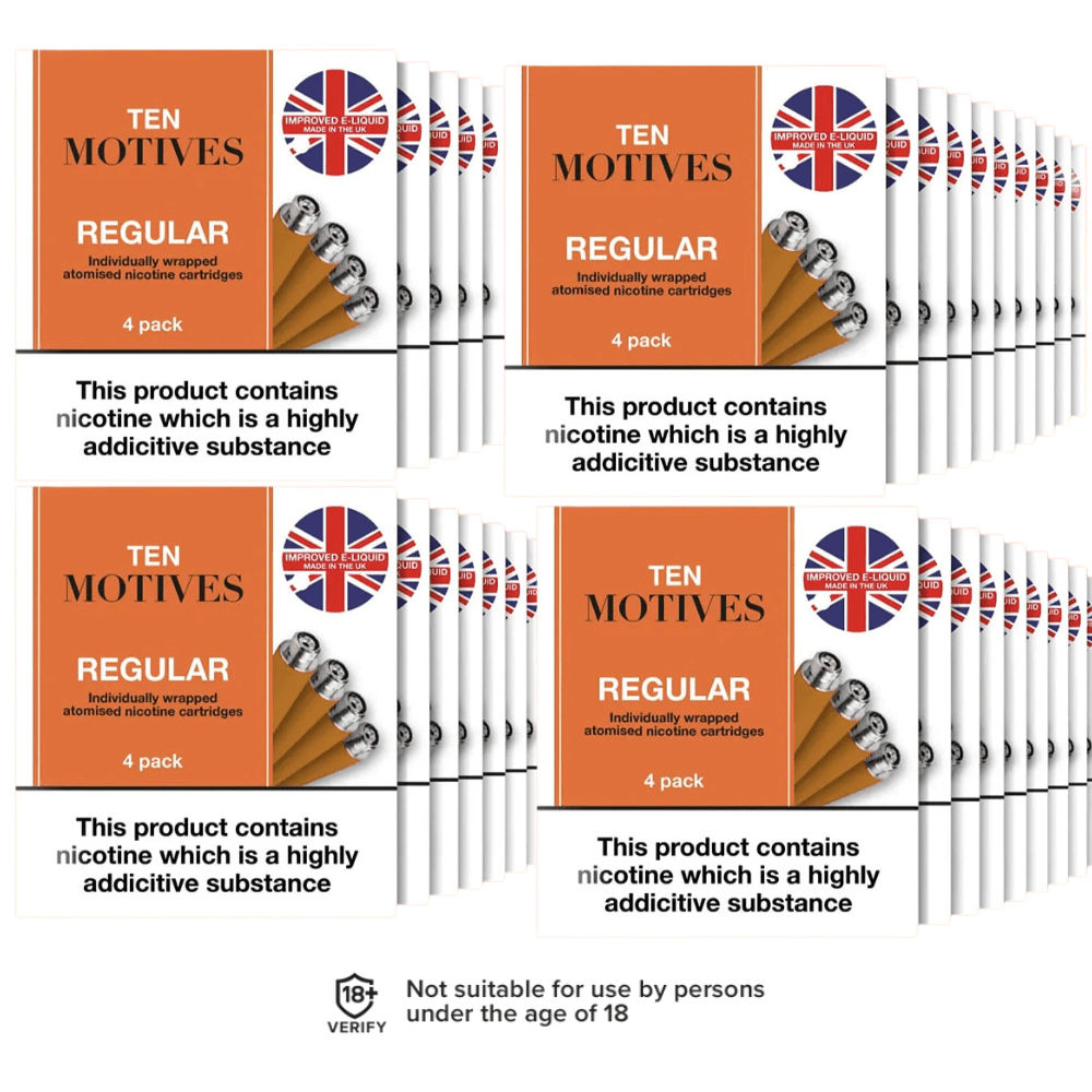 Ten Motives Regular Tobacco Cartomiser Refills – 40 Pack - VAPOURS CLUB