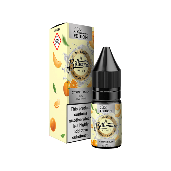 20mg Billionaire Juice Platinum Edition 10ml Nic Salts (50VG/50PG) - PRONTO VAPES