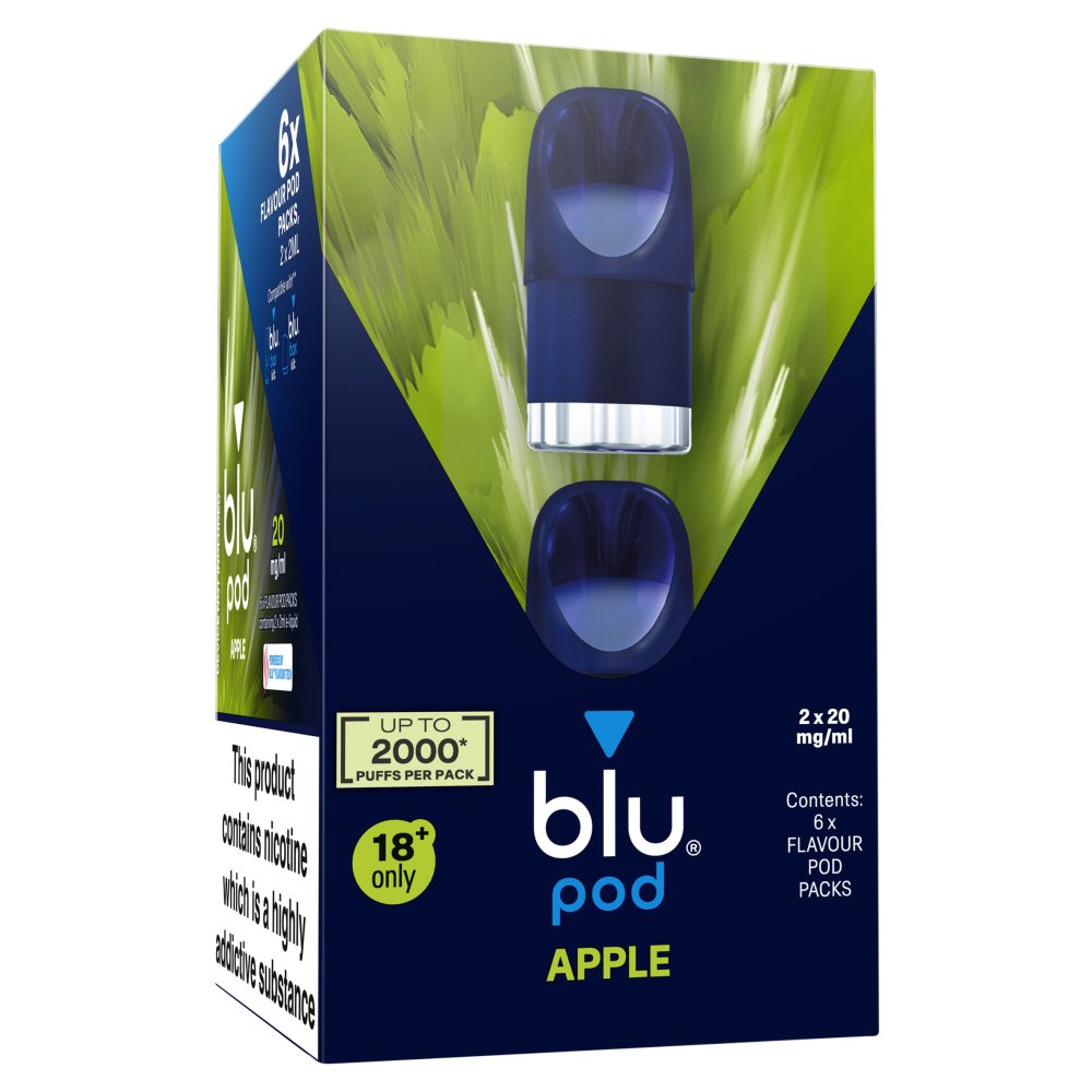 Apple blu Bar Prefilled Pods 20mg | 6 Pack Bundle