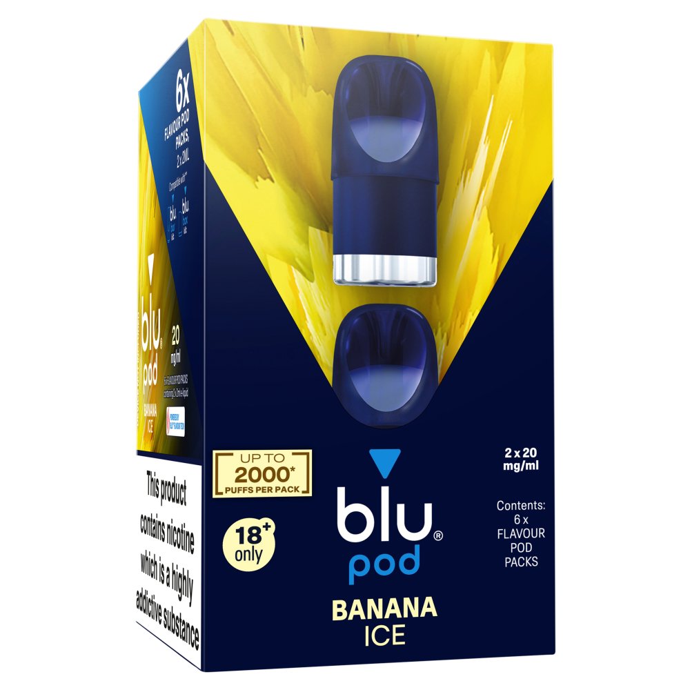 Banana Ice blu Bar Prefilled Pods 20mg | 6 Pack Bundle