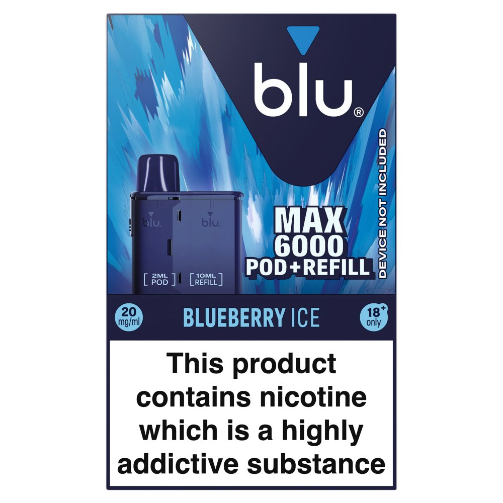 Blueberry Ice blu MAX 6000 Pod + Refill 20mg | 5 Pack Bundle
