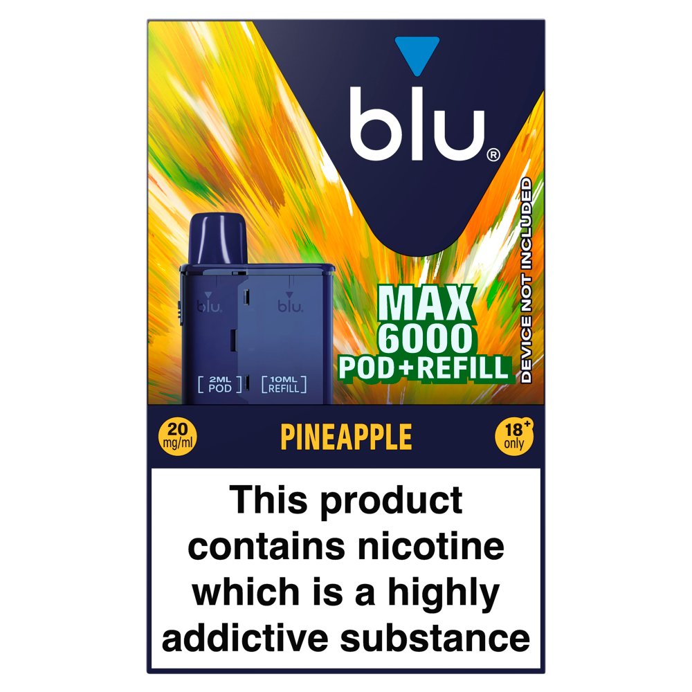 Pineapple Ice blu MAX 6000 Pod + Refill 20mg | 5 Pack Bundle