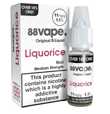 88vape Original Liquorice E-Liquid - VAPOURS CLUB