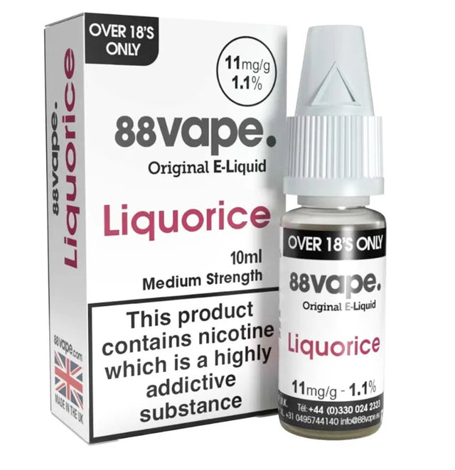 88vape Original Liquorice E-Liquid - VAPOURS CLUB