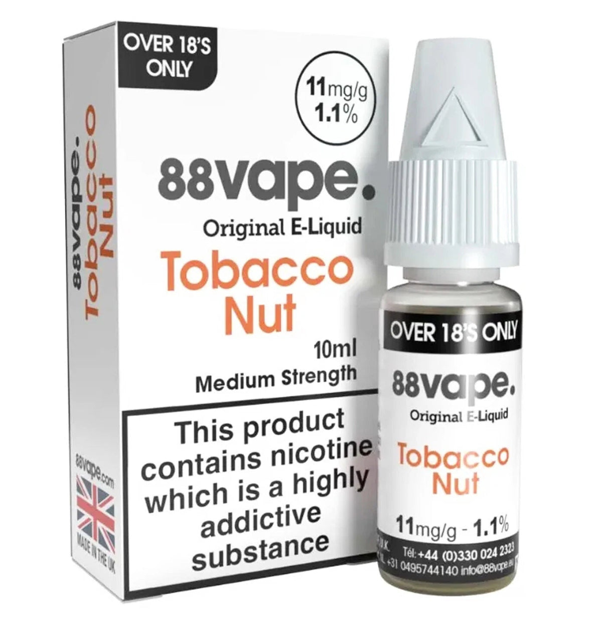 88vape Original Tobacco Nut E-Liquid - VAPOURS CLUB