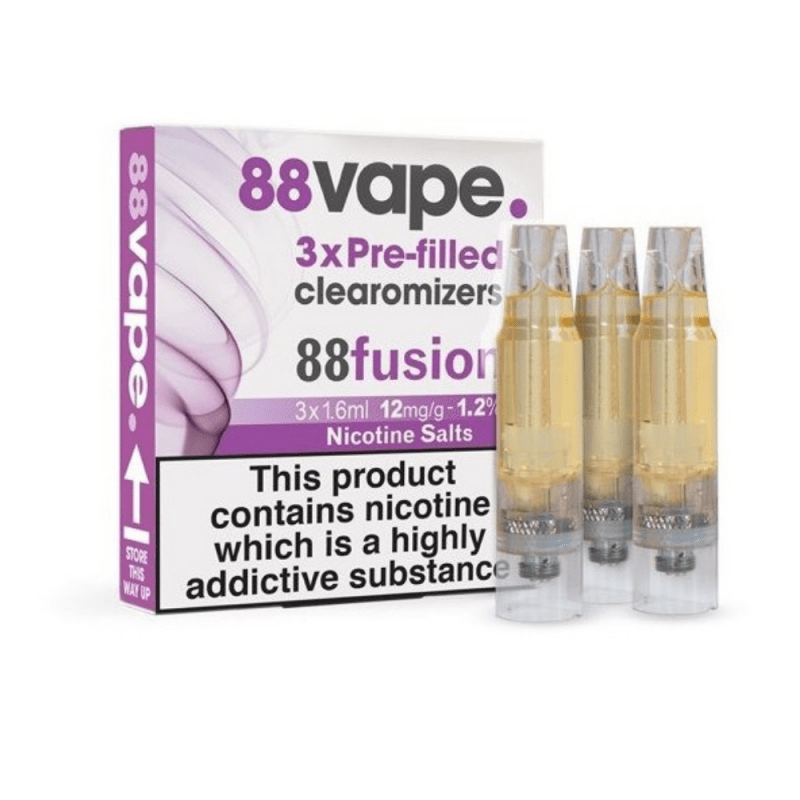 88Vape Pre-Filled Fusion Clearomisers | 12mg - VAPOURS CLUB