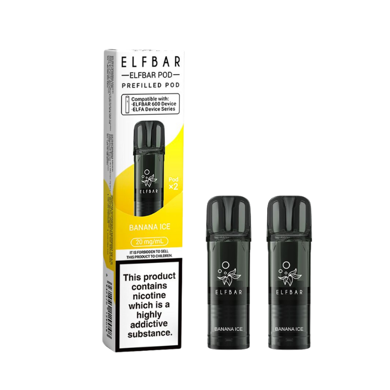 Banana Ice Elf Bar 600 Prefilled Pods 2ml 20mg - 2 PK
