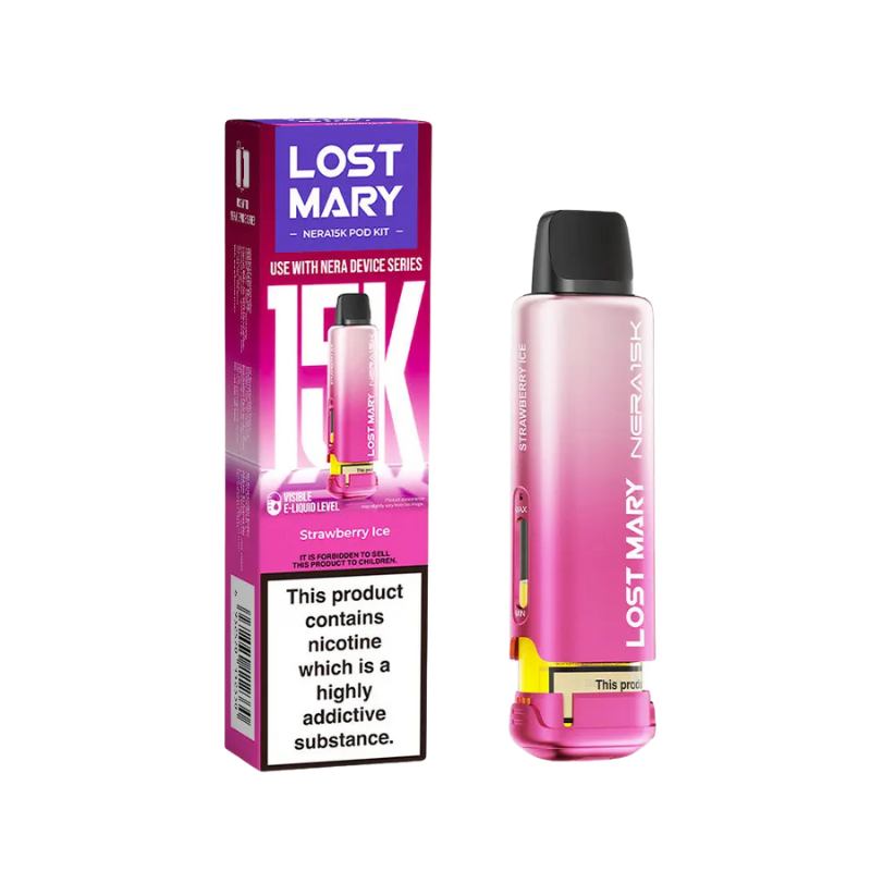 Strawberry Ice Lost Mary Nera 15k Prefilled Pod 20mg