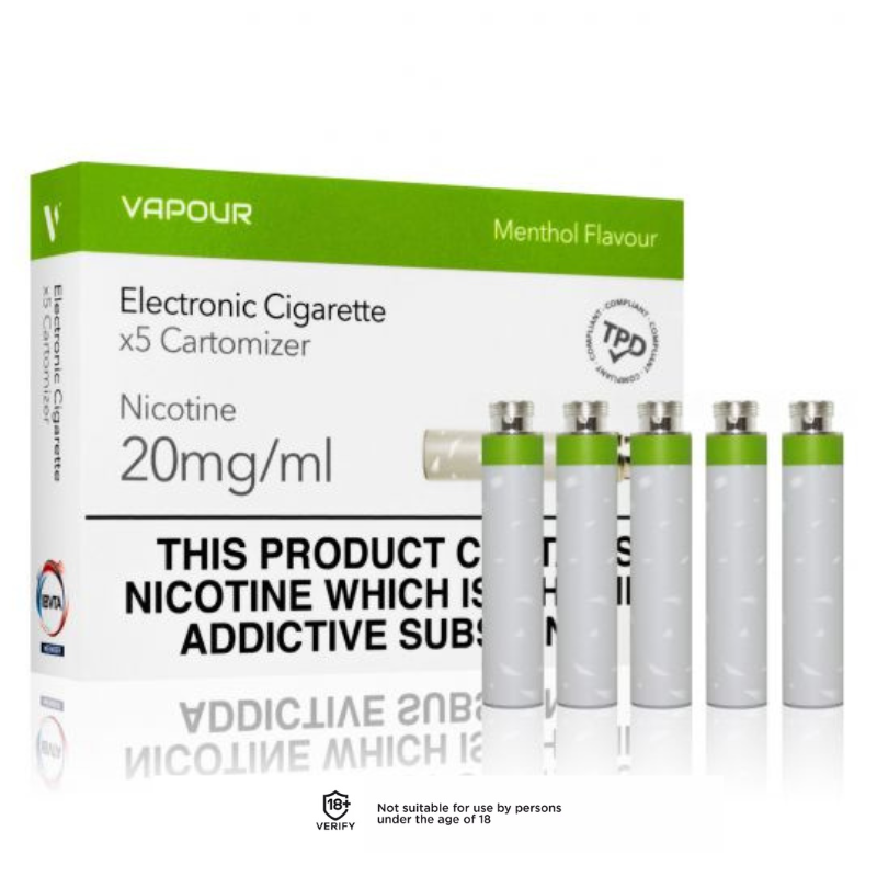 Vapourlites Menthol Cartomizer Refills -5 Pack