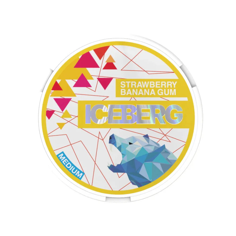 Strawberry Banana Gum Iceberg Medium Nicotine Pouches 20mg - 20 Pouches