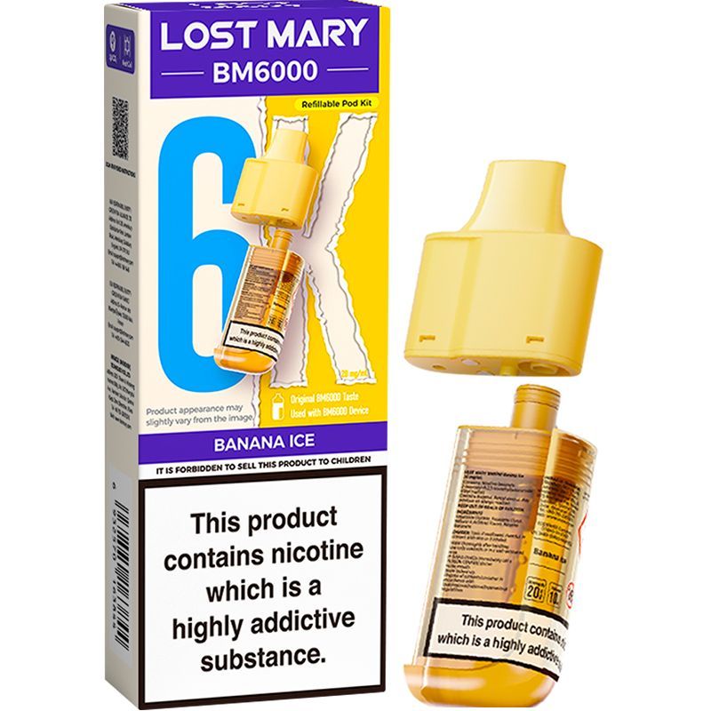 Banana Ice Lost Mary BM6000 Refill Pod