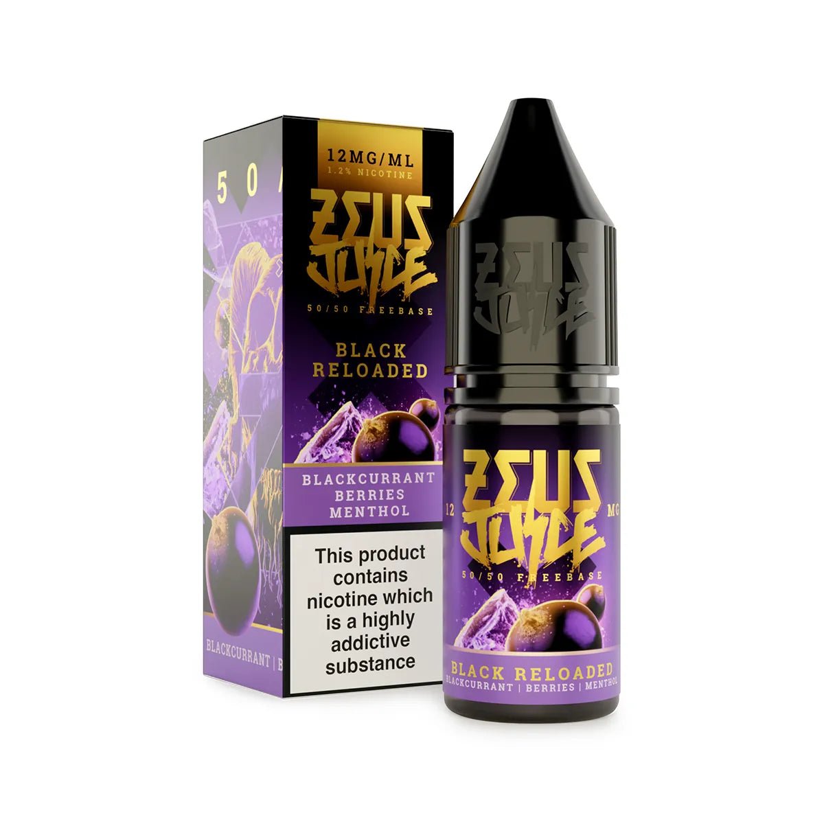 Black Reloaded Zeus Juice 50/50 Freebase E-Liquid - VAPOURS CLUB