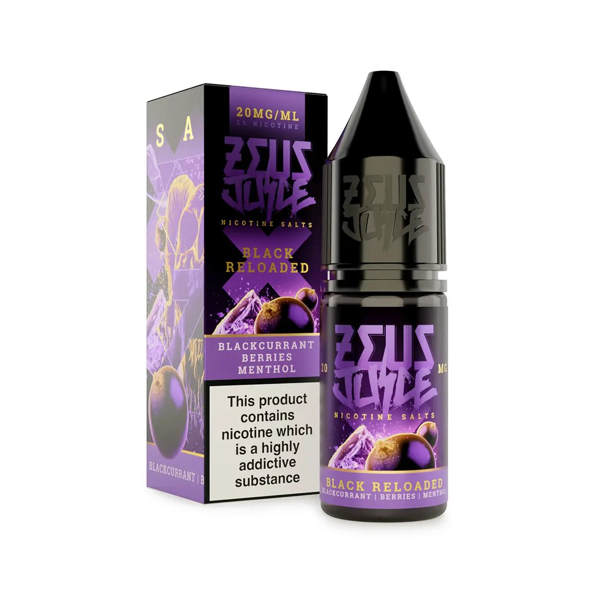 Black Reloaded Zeus Juice Nic Salts E-Liquid - VAPOURS CLUB