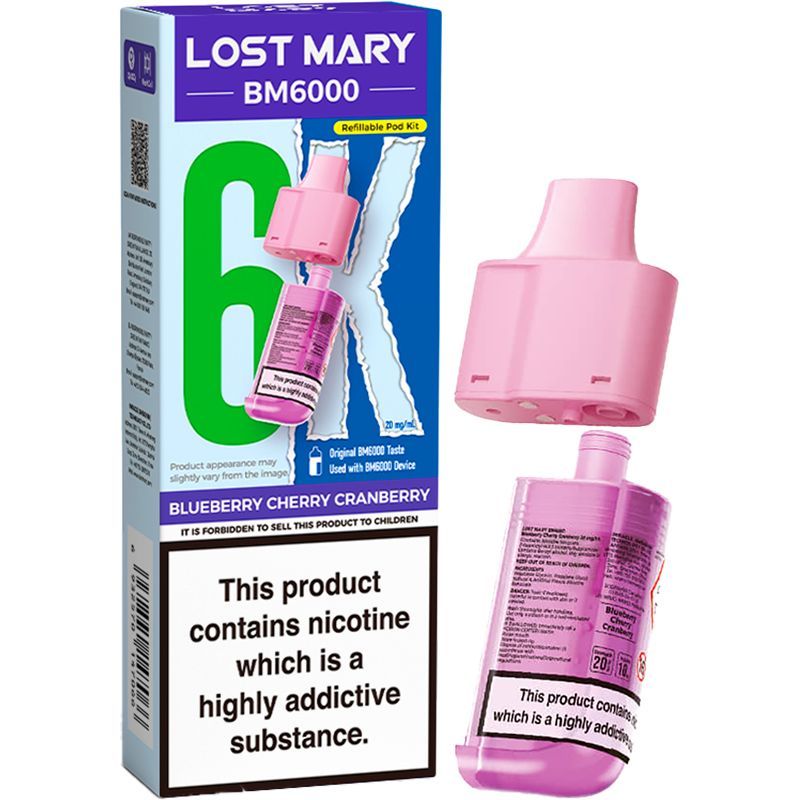Blueberry Cherry Cranberry Lost Mary BM6000 Refill Pod