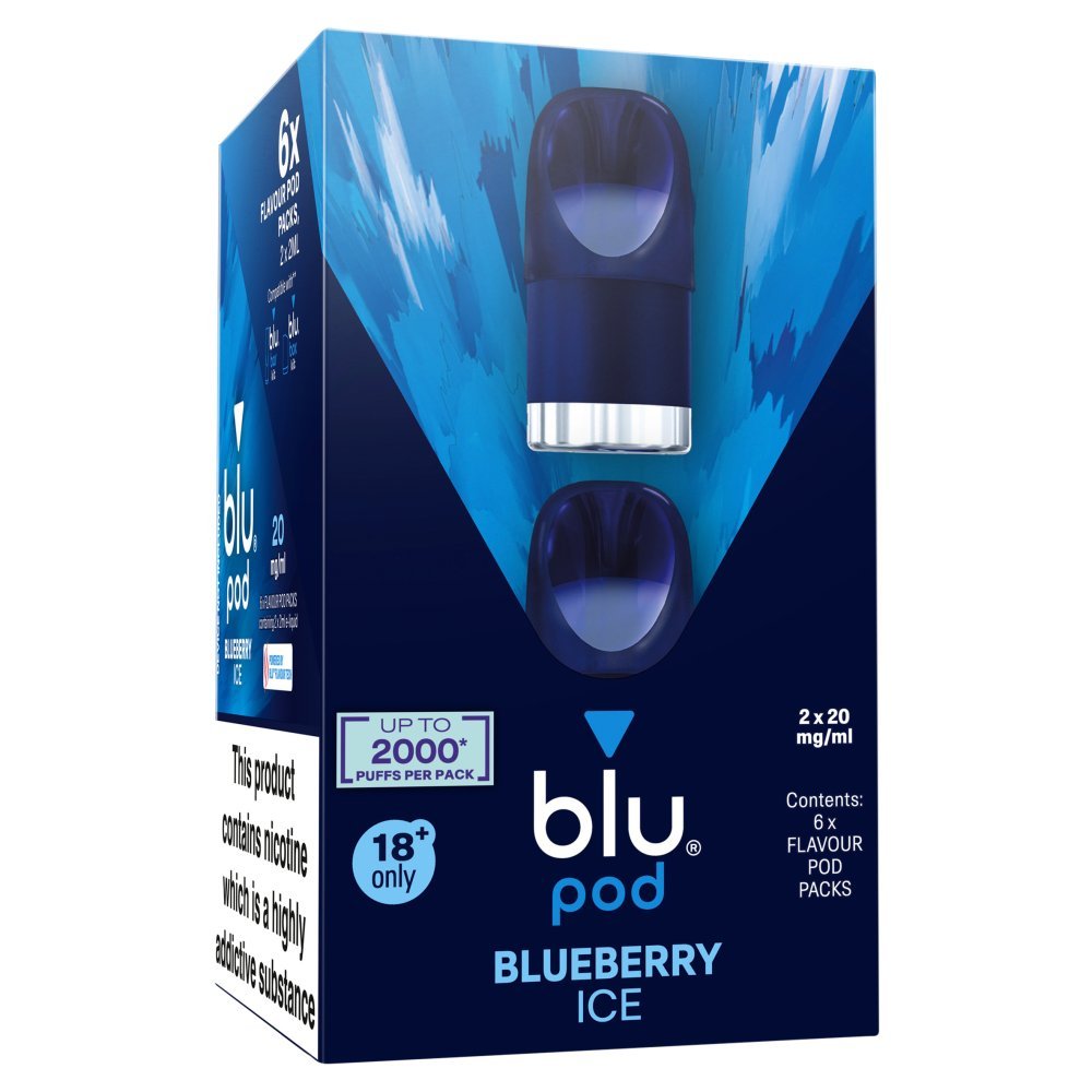 Blueberry Ice blu Bar Prefilled Pods 20mg | 6 Pack Bundle - VAPOURS CLUB