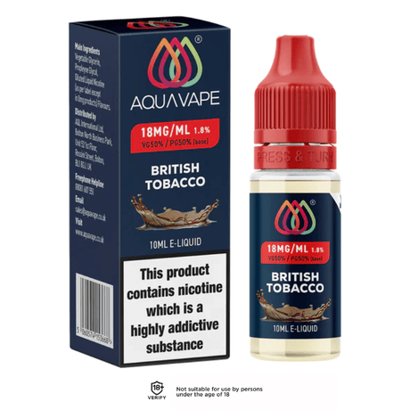 British Tobacco AQUA VAPE E-Liquid - VAPOURS CLUB