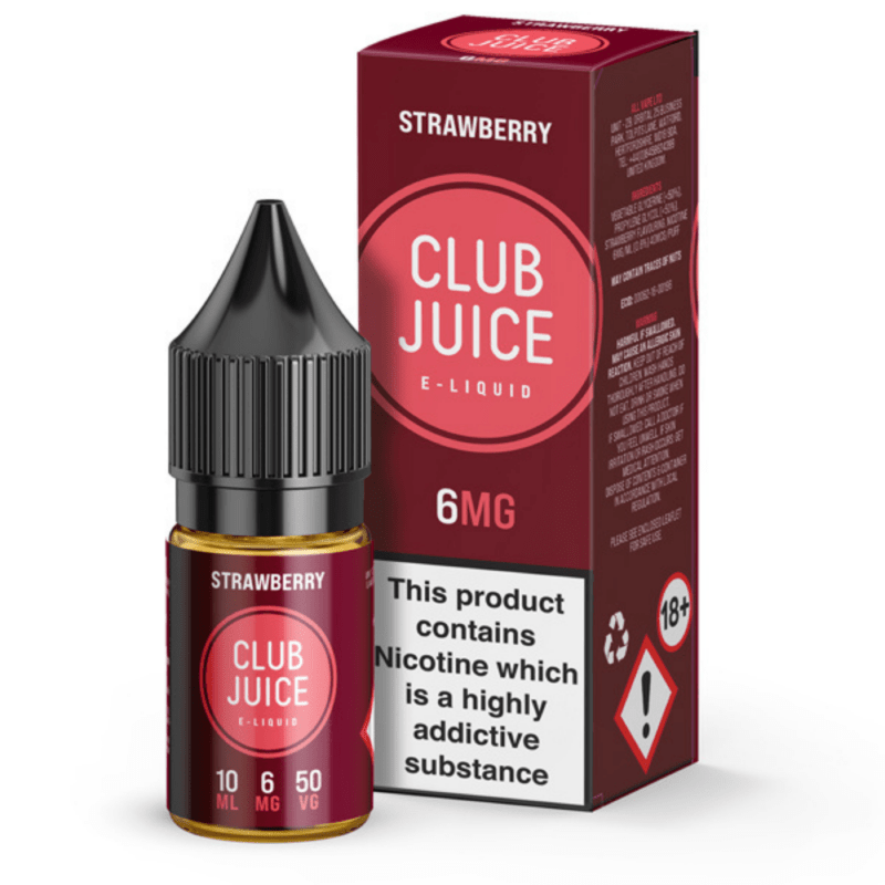 Club Juice Strawberry E-Liquid | 3mg, 6mg, 12mg & 18mg - VAPOURS CLUB