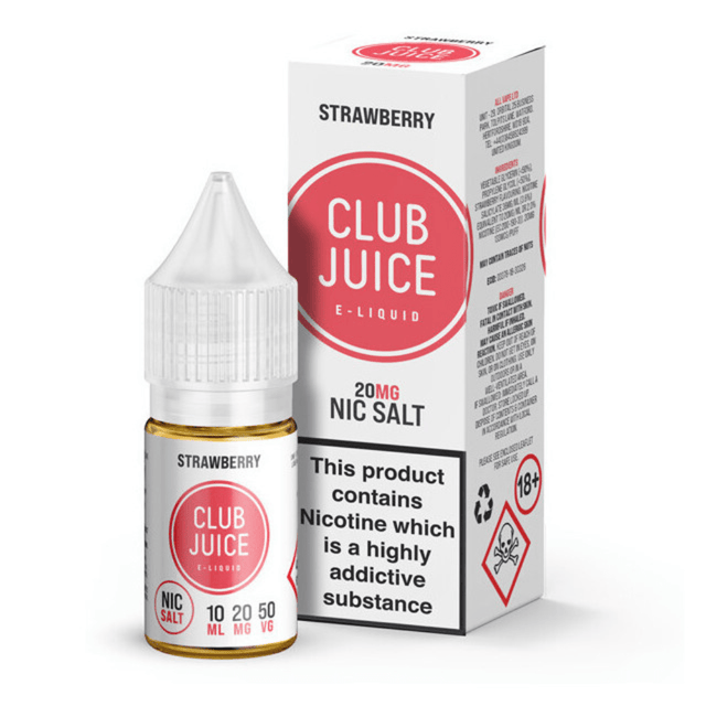 Club Juice Strawberry Nic Salt E-Liquid | 5mg, 10mg & 20mg - VAPOURS CLUB