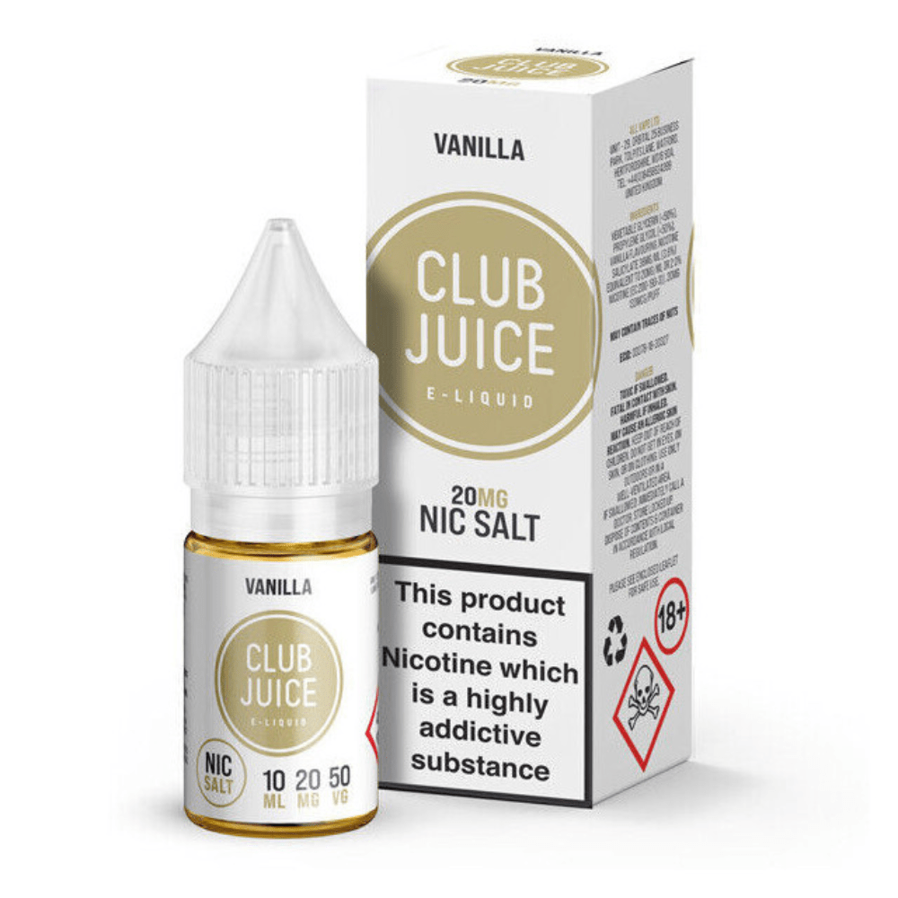 Club Juice Vanilla Nic Salt E-Liquid | 5mg, 10mg & 20mg - VAPOURS CLUB