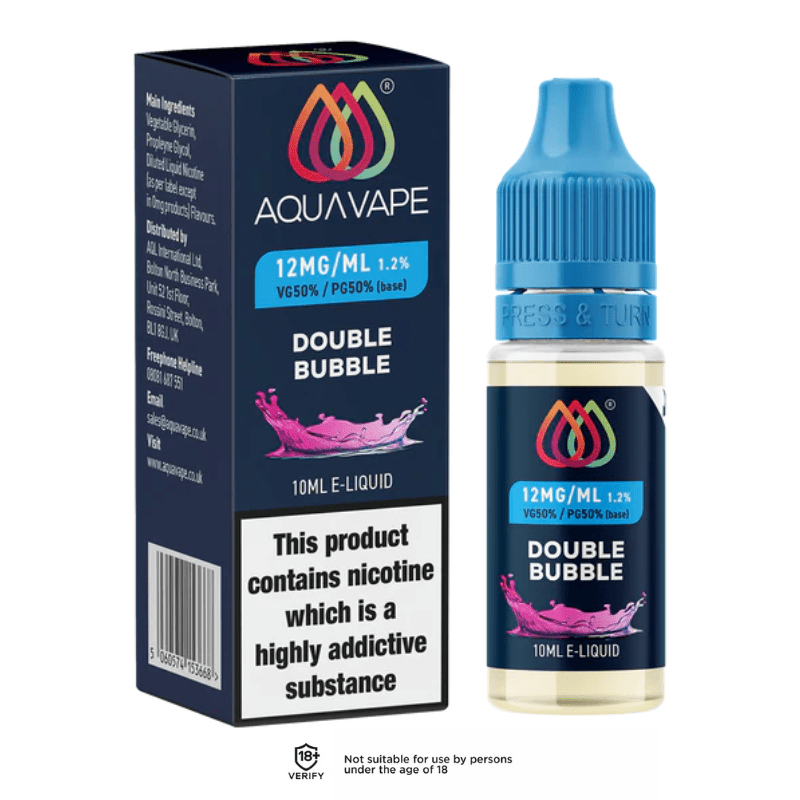 Double Bubble AQUA VAPE E-Liquid - VAPOURS CLUB