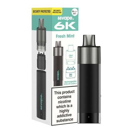 Fresh Mint 88VAPE 6K Prefilled Pod Vape Kit - VAPOURS CLUB