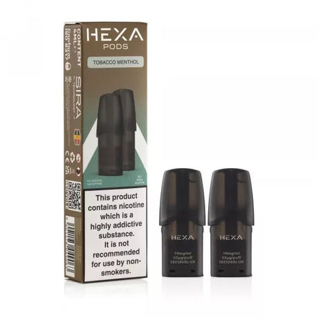 HEXA Tobacco Menthol Pods - VAPOURS CLUB