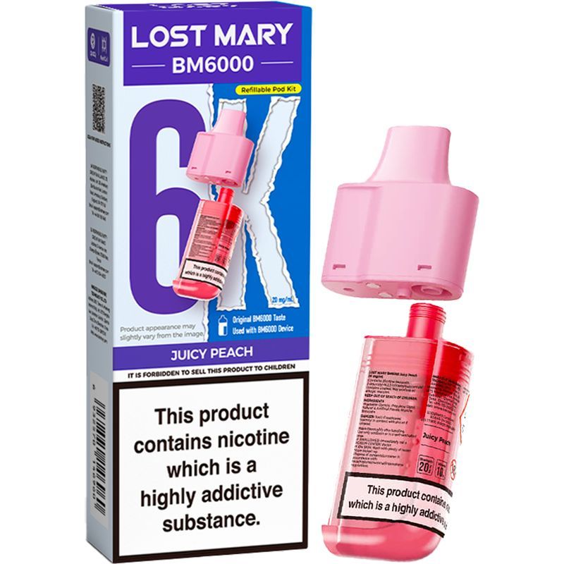 Juicy Peach Lost Mary BM6000 Refill Pod