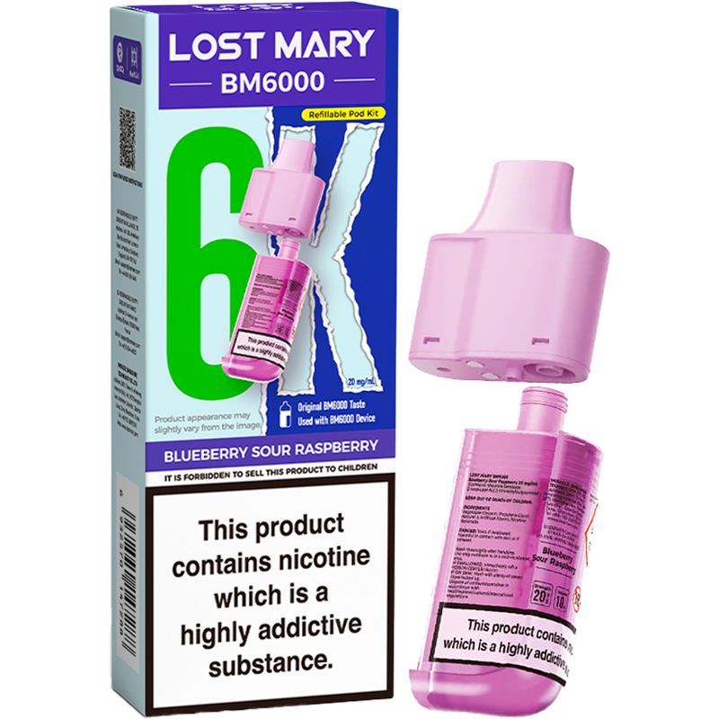 Blueberry Sour Raspberry Lost Mary BM6000 Refill Pod