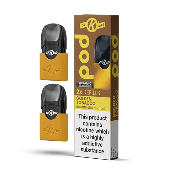 OK VAPE Golden Tobacco Pod Refills - VAPOURS CLUB