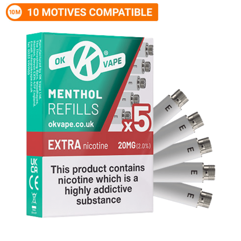 OK VAPE Menthol Cartomiser Refills – Extra High 20mg Nicotine - VAPOURS CLUB